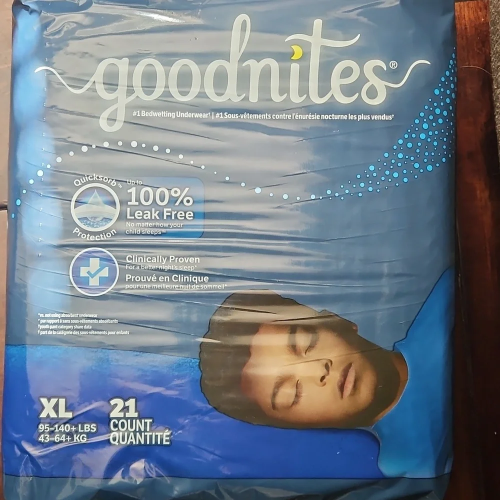 Goodnites Bedwetting Underwear XL 21 Ct Boys 95–140 lbs New Sealed Pack